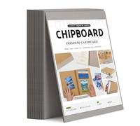 JNENERY 20Pcs Book Board for Book Binding, 12.5 x 10", 80pt Chipboard Sheets, 2mm Thick Binders Board, Heavy Duty Cardboard Sheets and Sturdy Kraft Board for Bookbinding, Crafts, Packaging (Grey)