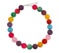 JNF Chunky Beaded Necklace for Women Large Big Round Bead Choker Necklaces Resin Bold Statement jewelry Gift, 20mm beads, Adjustable, Metal, No Gemstone