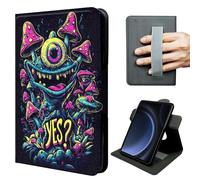 JNFBWULO Case for Samsung Galaxy Tab S10 FE / S9 FE 10.9" & Tab S10 / S10 Lite / S9 11 Inch, 360° Rotating Stand with Hand Strap, Auto Sleep Wake Protective Cover -Strange Mushroom Eye