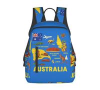 jngmeng Australia Map Icons Print Lightweight Versatile Bag Travel Daypack Outdoor Backpack Everyday Commute Holiday