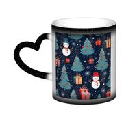 jngmeng Blue Christmas Snowman Print Starry Sky Color-Changing Mug Kitchens Offices Dorms Cafes Ceramic Coffee Mugs