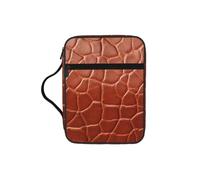 jngmeng Brown Cowhide Art Print Bible Storage Bag Waterproof Versatile Organizer Scripture Holder Travel Accessory
