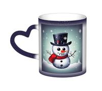 jngmeng Christmas Snowman Print Starry Sky Color-Changing Mug Kitchens Offices Dorms Cafes Ceramic Coffee Mugs
