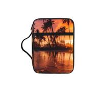 jngmeng Coconut Sunset Print Bible Storage Bag Waterproof Versatile Organizer Scripture Holder Travel Accessory