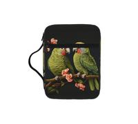 jngmeng Couple Parrots Olive Print Bible Storage Bag Waterproof Versatile Organizer Scripture Holder Travel Accessory
