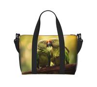 jngmeng Couple Parrots Olive Print Versatile Hand Travel Bag Lightweight Weekend Shoulder Handbag Daily Camping