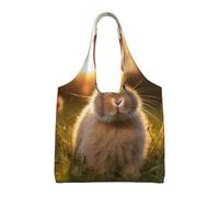 jngmeng Cute Bunny Print Extra-Large Canvas Tote Bag Eco-Friendly Shoulder Bags Daily Shopping Beach Travel