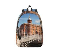 jngmeng Dublin Ireland Ha Penny Bridge River Print Lightweight Backpack Stylish Double Shoulder Bag For Outdoor Use Hiking Commutes