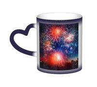 jngmeng Explosion Firework 3D Print Starry Sky Color-Changing Mug Kitchens Offices Dorms Cafes Ceramic Coffee Mugs