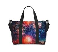 jngmeng Explosion Firework 3d Print Versatile Hand Travel Bag Lightweight Weekend Shoulder Handbag Daily Camping