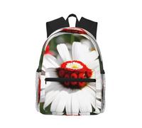 jngmeng Flower And White Daisy Print Lightweight Water-Resistant Casual Unisex Backpack Daily Use Beach Travel Hiking