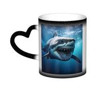 jngmeng Foraging Shark Print Starry Sky Color-Changing Mug Kitchens Offices Dorms Cafes Ceramic Coffee Mugs