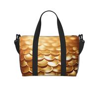 jngmeng Gold Mermaid Scale Print Versatile Hand Travel Bag Lightweight Weekend Shoulder Handbag Daily Camping