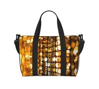 jngmeng Gold Sequin Sparkle Print Versatile Hand Travel Bag Lightweight Weekend Shoulder Handbag Daily Camping