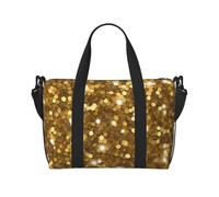 jngmeng Gold Sequin Sparkle Print Versatile Hand Travel Bag Lightweight Weekend Shoulder Handbag Daily Camping
