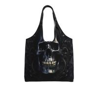 jngmeng Gothic Wallpaper Skull Print Extra-Large Canvas Tote Bag Eco-Friendly Shoulder Bags Daily Shopping Beach Travel