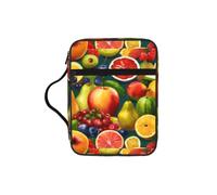 jngmeng Healthy Food Print Bible Storage Bag Waterproof Versatile Organizer Scripture Holder Travel Accessory