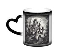 jngmeng Horrible Fairy Tale Castle01 Print Starry Sky Color-Changing Mug Kitchens Offices Dorms Cafes Ceramic Coffee Mugs