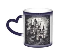 jngmeng Horrible Fairy Tale Castle01 Print Starry Sky Color-Changing Mug Kitchens Offices Dorms Cafes Ceramic Coffee Mugs