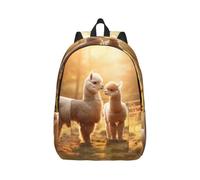 jngmeng I Love Alpacas Print Lightweight Backpack Stylish Double Shoulder Bag For Outdoor Use Hiking Commutes