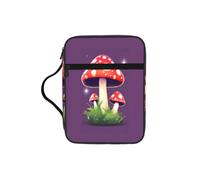 jngmeng Magic Red Mushroom Print Bible Storage Bag Waterproof Versatile Organizer Scripture Holder Travel Accessory