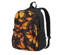 jngmeng Orange Monarch Butterflies Print Large Capacity Backpack Water-Resistant Hiking Outdoor Commuting Casual Sports