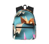 jngmeng Origami Paper Crane Print Lightweight Water-Resistant Casual Unisex Backpack Daily Use Beach Travel Hiking