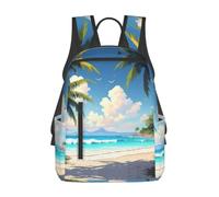 jngmeng Palm Tree Over Blue Sea Ocean Print Lightweight Versatile Bag Travel Daypack Outdoor Backpack Everyday Commute Holiday