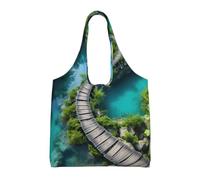 jngmeng Plitvice Lakes National Park Print Extra-Large Canvas Tote Bag Eco-Friendly Shoulder Bags Daily Shopping Beach Travel