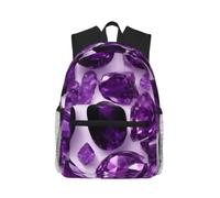 jngmeng Purple Amethyst 01 Print Lightweight Water-Resistant Casual Unisex Backpack Daily Use Beach Travel Hiking