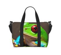 jngmeng Red Eyes Tree Frogs Print Versatile Hand Travel Bag Lightweight Weekend Shoulder Handbag Daily Camping