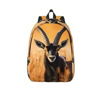 jngmeng Sable Antelope Print Lightweight Backpack Stylish Double Shoulder Bag For Outdoor Use Hiking Commutes