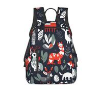 jngmeng Scandinavian Animals Print Lightweight Versatile Bag Travel Daypack Outdoor Backpack Everyday Commute Holiday