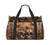 jngmeng Sugar Skulls Butterfly Print Hand Travel Bag Lightweight Portable Shoulder Handbag Yoga Gym Sports Camping