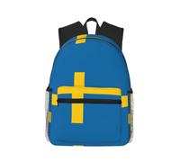jngmeng Swedish Flag Print Lightweight Water-Resistant Casual Unisex Backpack Daily Use Beach Travel Hiking
