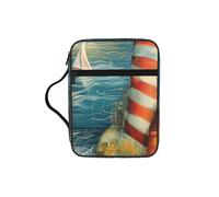 jngmeng The Seaside Lighthouse Print Bible Storage Bag Waterproof Versatile Organizer Scripture Holder Travel Accessory