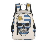 jngmeng Uruguay Flag Skeleton Print Lightweight Versatile Bag Travel Daypack Outdoor Backpack Everyday Commute Holiday