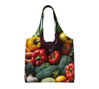 jngmeng Variety Fresh Vegetables Fruits 1 Print Extra-Large Canvas Tote Bag Eco-Friendly Shoulder Bags Daily Shopping Beach Travel