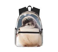 jngmeng Young Penguin Print Lightweight Water-Resistant Casual Unisex Backpack Daily Use Beach Travel Hiking