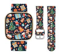 Jngnpn Christmas Sport Band Compatible with Fitbit Versa 3 / Sense/Fitbit Versa 4 / Sense 2 Bands for Women Men,Holiday Cute Soft Silicone Stylish Waterproof Replacement Strap