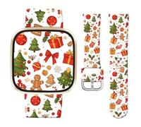 Jngnpn Christmas Sport Band Compatible with Fitbit Versa 3 / Sense/Fitbit Versa 4 / Sense 2 Bands for Women Men,Holiday Cute Soft Silicone Stylish Waterproof Replacement Strap