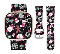 Jngnpn Christmas Sport Band Compatible with Fitbit Versa 3 / Sense/Fitbit Versa 4 / Sense 2 Bands for Women Men,Holiday Cute Soft Silicone Stylish Waterproof Replacement Strap