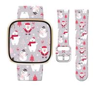 Jngnpn Christmas Sport Band Compatible with Fitbit Versa 3 / Sense/Fitbit Versa 4 / Sense 2 Bands for Women Men,Holiday Cute Soft Silicone Stylish Waterproof Replacement Strap