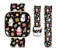 Jngnpn Christmas Sport Band Compatible with Fitbit Versa 3 / Sense/Fitbit Versa 4 / Sense 2 Bands for Women Men,Holiday Cute Soft Silicone Stylish Waterproof Replacement Strap