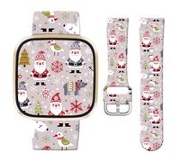 Jngnpn Christmas Sport Band Compatible with Fitbit Versa 3 / Sense/Fitbit Versa 4 / Sense 2 Bands for Women Men,Holiday Cute Soft Silicone Stylish Waterproof Replacement Strap