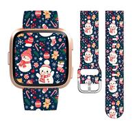 Jngnpn Christmas Sport Band Compatible with Fitbit Versa/Lite/Fitbit Versa 2 Bands for Women Men,Holiday Cute Soft Silicone Stylish Waterproof Replacement Strap