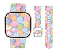 Jngnpn Easter Sport Band Compatible with Fitbit Versa 3 / Sense/Fitbit Versa 4 / Sense 2 Bands for Women Men,Holiday Cute Soft Silicone Stylish Waterproof Replacement Strap，Smartwatch Band