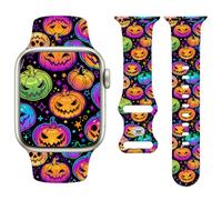 Jngnpn Halloween Sport Band Compatible with Apple Watch Band 38/40/41/42/44/45/49mm Women Men,Holiday Soft Silicone Stylish Waterproof Replacement Strap for iWatch Series 10 9 8 7 6 5 4 3 2 1 SE Ultra