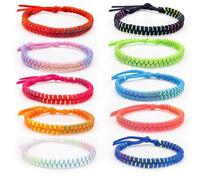JNGTKL 10 Pcs Sticki Rolls Bracelet, Handmade Woven Friendship Bracelets for Teenage Girls, Adjustable Paracord Bracelets Set for Daily Wear and Special Occasions