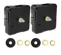 JNGTKL 2 Pcs Battery-Powered Quartz Clock Mechanism - Silent Replacement Black Wall Movement Parts Kit for DIY Repair